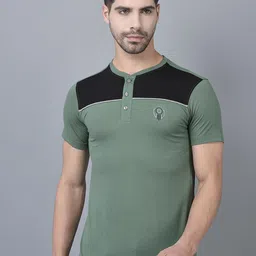 Dollar Henley Neck Cotton T-shirt-picture-0