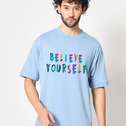 Imsa Moda Round Neck Typography Printed  Cotton T-shirt-image-55