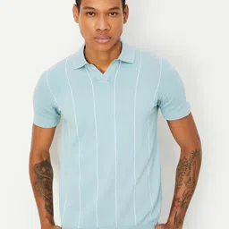max Striped Polo Collar Short Sleeves T-shirt-image-97