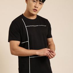 Joven Regular Fit Geometric Printed Round Neck Pure Cotton T-shirt-picture-13