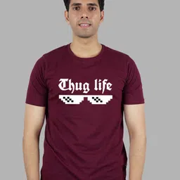 Elibolz Typographic Printed Round Neck Cotton T-shirt-image-52