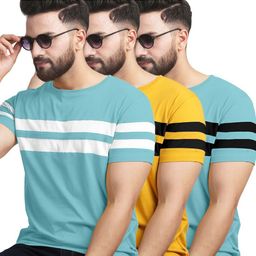 AUSK Men 3 Striped V-Neck Pockets T-shirt-picture-22