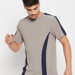 PERFKT-U Colourblocked Short Sleeves Rapid-Dry Antimicrobial Anti-Static Training T-shirt-image-1