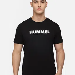 hummel Men Black Typography Printed T-shirt-image-23