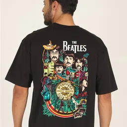 PRONK Round Neck Short Sleeves Graphic Printed Cotton T-shirt-picture-27
