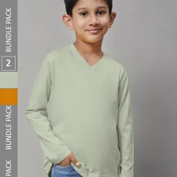 Friskers Boys Pack Of 2 V-Neck Pure Cotton T-shirts-picture-24