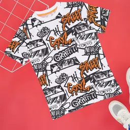 Pantaloons Junior Boys Conversational Printed T-shirt-image-72