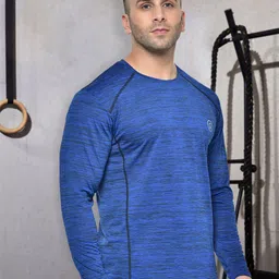 CHKOKKO Abstract Printed Round Neck Long Sleeves Raw Edge Sports T-shirt-picture-15