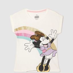 max Girls Printed V-Neck Raw Edge T-shirt-image-82