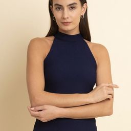 FableStreet High Neck Sleeveless Slim Fit T-shirt-image-14