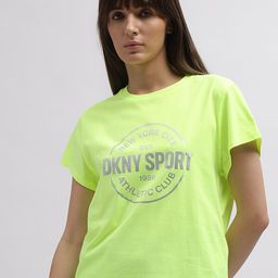 DKNY Round Neck Typography Printed Cotton Boxy T-shirt-image-78