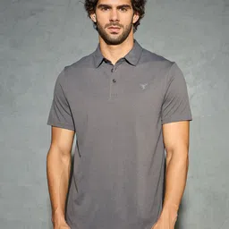 Technosport Men Polo Collar Antimicrobial Slim Fit T-shirt-image-44