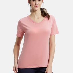 Jockey Cotton Rich Relaxed Fit Solid V Neck T-Shirt-15