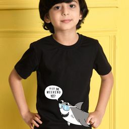 NUSYL Boys Black Printed T-shirt-image-11