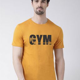 Friskers Men Gold-Toned V-Neck Applique T-shirt-image-63