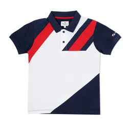 Pepe Jeans Boys Navy Blue Colourblocked Polo Collar T-shirt-image-30