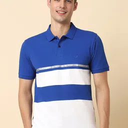 Allen Solly Colourblocked Polo Collar Cotton T-shirt-picture-33