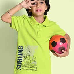 NUSYL Boys Typography Printed Polo Collar T-shirt-image-59