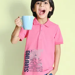 NUSYL Boys Typography Printed Polo Collar T-shirt-image-60