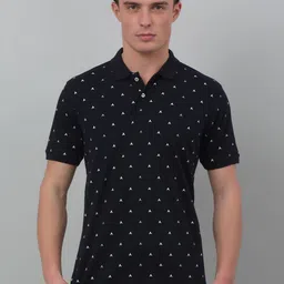 Cantabil Geometric Printed Polo Collar T-shirt-image-19