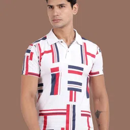 Kryptic Men Conversational Printed Polo Collar Cotton T-shirt-picture-9