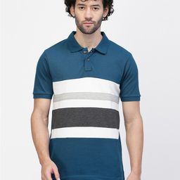 Kalt Striped Polo Collar Short Sleeves Casual T-shirt-image-37