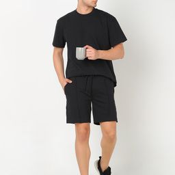 R&B Round Neck Drop-Shoulder Sleeves Cotton T-shirt-picture-45