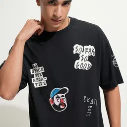 HIGHLANDER Typography Printed Drop Shoulder Oversized T-shirt-image-88