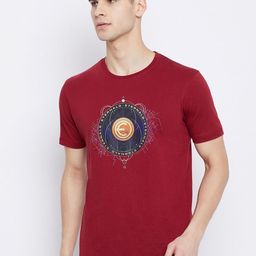 Marvel by Wear Your Mind Men Maroon & Navy Blue Printed T-shirt-image-72