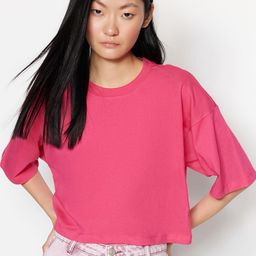 Trendyol Drop-Shoulder Sleeves Pure Cotton T-shirt-image-22