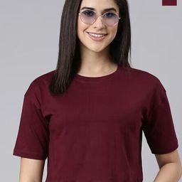 Kryptic Pack Of 2 Pure Cotton Drop-Shoulder Sleeves Relaxed Fit Crop T-shirts-image-29