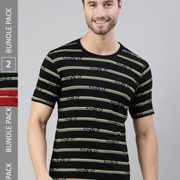 Joven Pack of 2 Printed Pure Cotton Round Neck T-Shirts-image-23