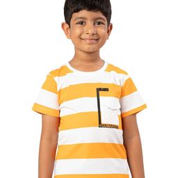 YOUMAA Boys Colourblocked Printed Pocket Pure Cotton T-shirt-image-29