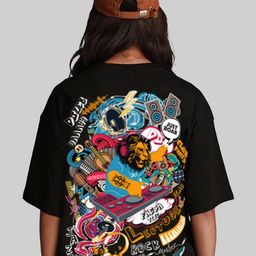 Leotude Women Graphic Printed Round Neck Cotton Oversized T-shirt-image-76
