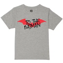 DC by Wear Your Mind Boys Grey Typography Batman Printed Cotton T-shirt-image-76