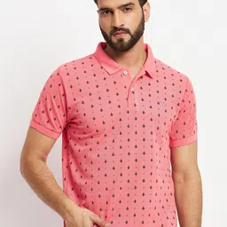VERO AMORE Men Printed Cotton Polo Collar T-shirt-image-17