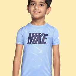 Nike Boys Blue Brand Logo Printed T-shirt-image-61