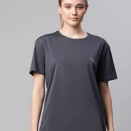 VIMAL JONNEY Women Grey Solid Sports T-shirt-image-21