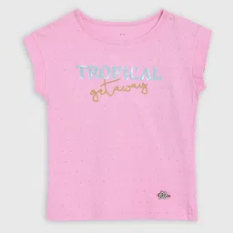 ELLE Girls Pink Printed Round Neck T-shirt-image-47