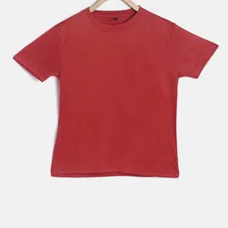 TINY HUG Boys Red Solid Round Neck T-shirt-image-37