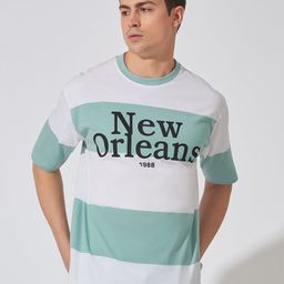 Maniac Men Colourblocked Cotton Oversized Fit T-shirt-image-49