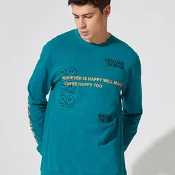 Maniac Men Typography Printed Cotton Oversize Fitted T-shirt-image-96