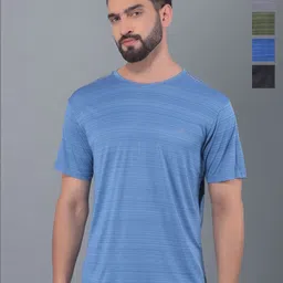 Force NXT Men Pack Of 5 Anti Odour Solid Round Neck Training or Gym T-shirt-image-25