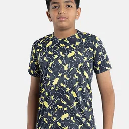 KiddoPanti Boys Abstract Printed Round Neck T-shirt-picture-11