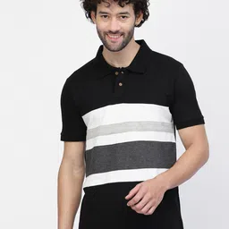 Kalt Striped Regular Fit Polo Collar T-shirt-image-54