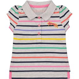 mothercare Girls Striped Polo Collar Cap Sleeve Pure Cotton T-shirt-image-49