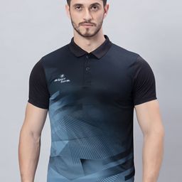SPORT SUN Colourblocked Rapid-Dry Polo Collar Training or Gym Sports T-shirt-image-77