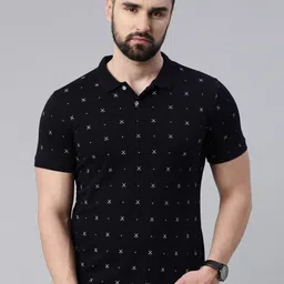 Metronaut Conversational Printed Polo Collar Cotton T-shirt-image-92