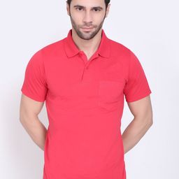 Camey Men Red Polo Collar Cotton T-shirt-image-51
