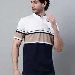 Cantabil Men Colourblocked Mandarin Collar T-shirt-image-70